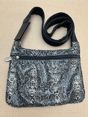 Cosci Vintage Snake Skin Crossbody Bag in Black and Gray